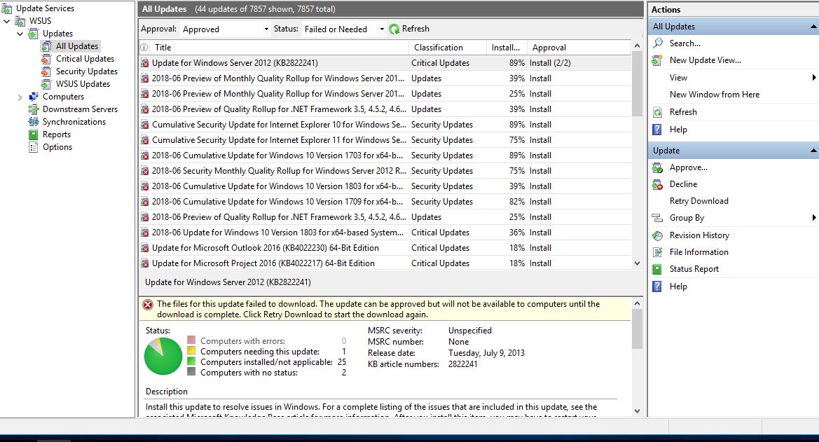 wsus windows server update services 7053